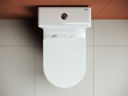 Унитаз напольный с бачком Ceramica Nova HIGHLIGHT CN1802 белый с сиденьем микролифт безободковый душевой смыв