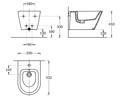 Биде Kerama Marazzi PLAZA PLM.bidet.02 подвесное - фото 2