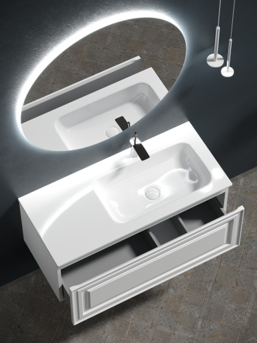 Тумба под раковину Sancos Very VR100RW 100х45х41 подвесная цвет белый - фото 5