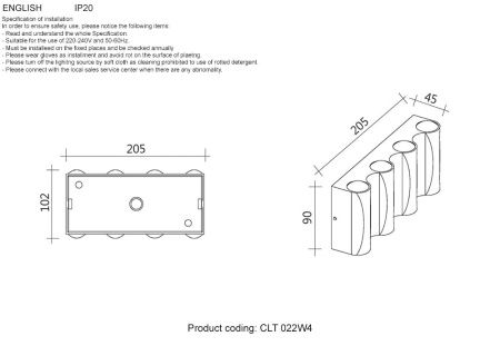 Уличный настенный светильник Crystal Lux CLT 022 CLT 022W4 WH-GO 4000K