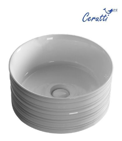 Раковина из сантехнического фарфора Cerutti SPA CR0051A 40х40 накладная цвет белый без отверстий под смеситель