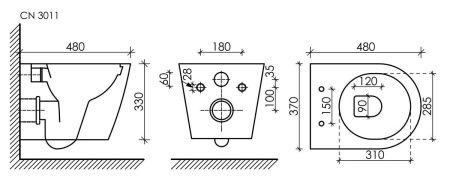 Унитаз подвесной Ceramica Nova FORMA CN3011 белый с сиденьем микролифт безободковый каскадный смыв