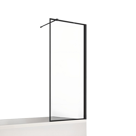 Душевая шторка на ванну New Trendy NEW SOLEO Black P-0093-WP 60х140 стекло прозрачное профиль черный