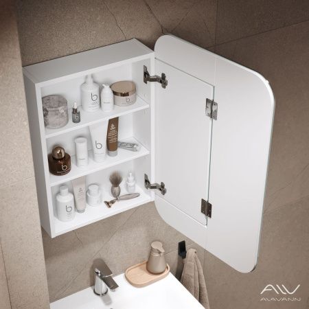 Зеркало-шкаф Alavann Cosmetic ALV0769001 50х80 подвесной цвет белый