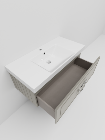 Тумба с раковиной La Fenice CUBO NFNC-01-CUB-C-100-1-100 100х50 подвесная цвет бежевый