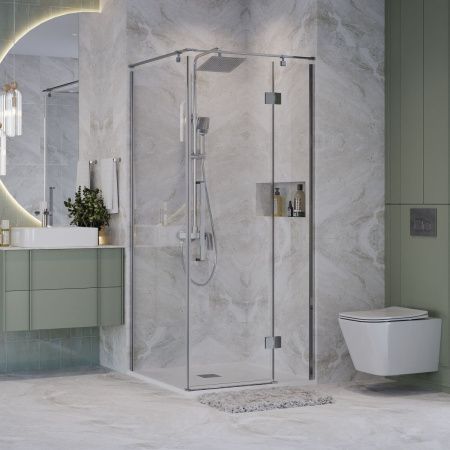 Душевой уголок Niagara Nova NG-6632-34 100х100 стекло прозрачное профиль хром без поддона