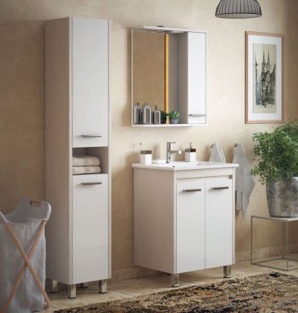 Тумба под раковину Corozo Лорена SD-00000356 70х50 напольная цвет белый/бежевый