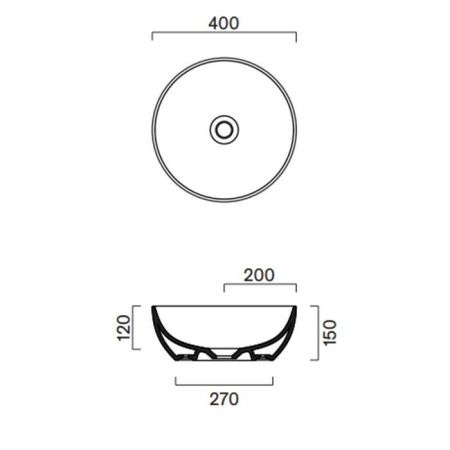 Раковина керамическая Catalano Green 423400001 40 см накладная цвет белый без отверстий под смеситель