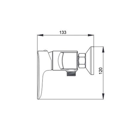 Смеситель для ванны и душа Raiber Nova R2501 настенный хром