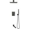 Душевая система ALMAes Khabur TVZ-0897 встраиваемая в стену цвет черный с термостатом