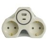 Разветвитель сетевой 2-местный с/з и USB+Type C Stekker ADP16-15-20 50071