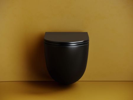 Унитаз подвесной Ceramica Nova VOGUE CN4008TMB черный с сиденьем микролифт безободковый смыв торнадо