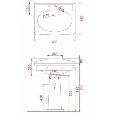 Пьедестал для раковины Artceram HERMITAGE HEC002 01 00