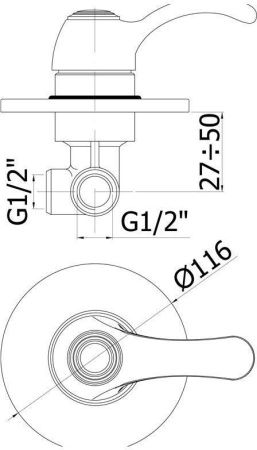 Смеситель для душа Paffoni Flavia FA010BR встраиваемый в стену бронза