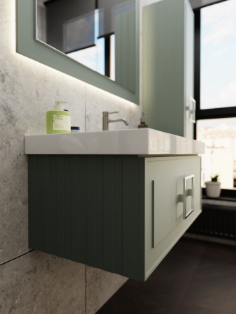 Тумба с раковиной La Fenice Cubo TWIN NFNC-01-CUB-G-80-2-3-80 80х50 подвесная цвет серый