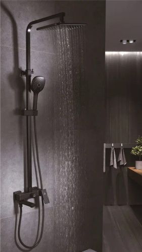 Душевая стойка Rose R2836H настенная цвет черный - фото 5