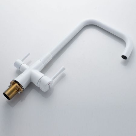 Смеситель для кухни Shevanik S528C на мойку белый