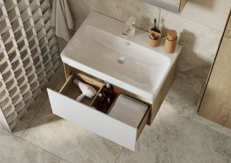 Раковина из сантехнического фарфора Santek Адриана WH501628 70х50 накладная цвет белый