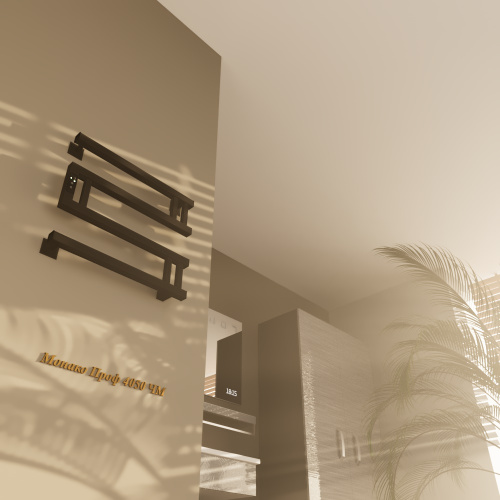 Полотенцесушитель Altasan МонакоПроф МонакоПроф4050ЧМ подвесной 50х43 электрический черный муар - фото 4