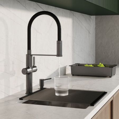 Смеситель для кухни IDDIS Ikon IKNGMFFi05 на столешницу графит