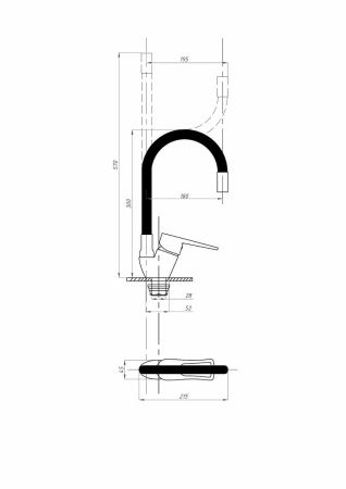 Смеситель для кухни FAUZT FZs-833-BL129 на мойку хром