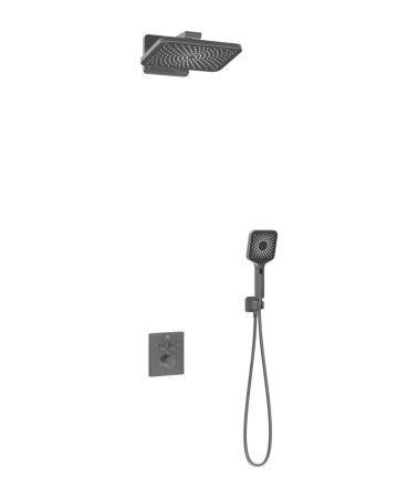 Душевая система Vincea Inspire VSFW-3I21MT4GM встраиваемая в стену цвет вороненая сталь с термостатом