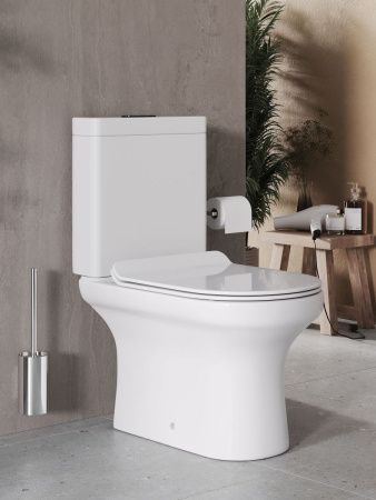 Унитаз напольный с бачком Agger AT04000 белый с сиденьем микролифт безободковый смыв торнадо