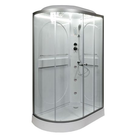 Душевая кабина AvaCan L602RLED+GM 120х80 асимметричная с крышей ориентация правая