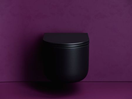 Унитаз подвесной Ceramica Nova ULMA CN4006TMB черный с сиденьем микролифт безободковый смыв торнадо