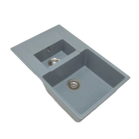 Кухонная мойка Grandex Aqua 600112 80х50 цвет серый поверхность матовая