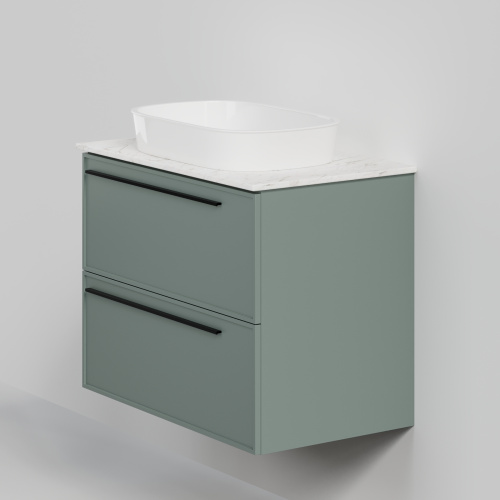 Тумба со столешницей La Fenice ELBA TWIN NFNC-01-ELB-G-80-2-3-GG 80х62х49 подвесная цвет серый/зелёный - фото 5