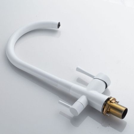 Смеситель для кухни Shevanik S428C на мойку белый