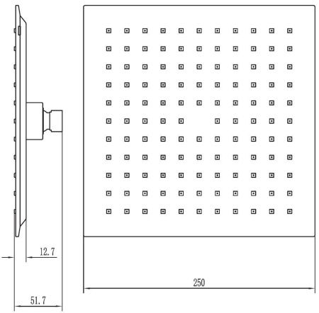 Верхний душ Aquanet Static AF330-84-S250B 25х25 черный
