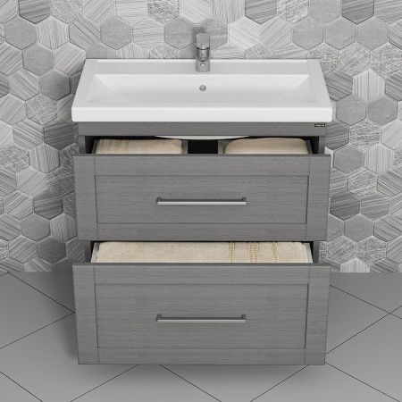 Тумба под раковину СанТа Венера 221017 80х40 напольная цвет серый