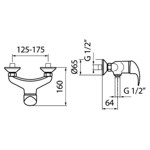 Смеситель для ванны и душа Webert Sax SX870102015 настенный хром - фото 3