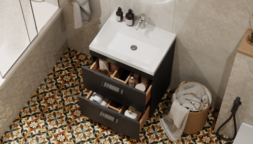 Тумба под раковину Velvex ORLANDO tnORL.60-232 60х45х80 напольная цвет серый - фото 5