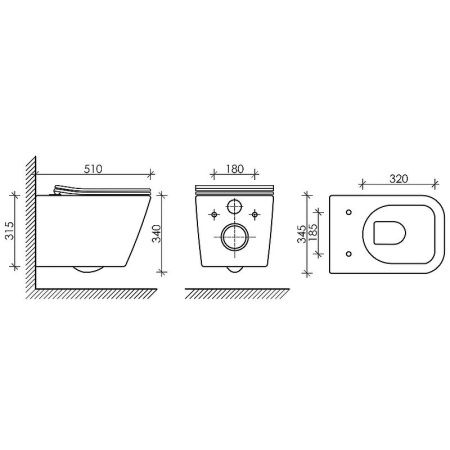 Унитаз подвесной Ceramica Nova METRIC CN3007MB черный с сиденьем микролифт безободковый душевой смыв