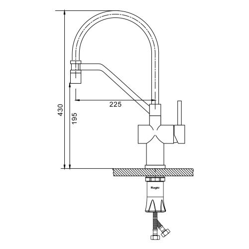 Смеситель для кухни Raglo R86 R86.41.05 на мойку сатин - фото 2