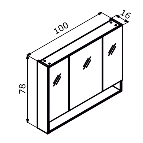 Зеркало-шкаф Orka Malta 3001309 100х16х78 подвесной - фото 2 Зеркало-шкаф Orka Malta 3001309 100х16х78 подвесной - фото 2