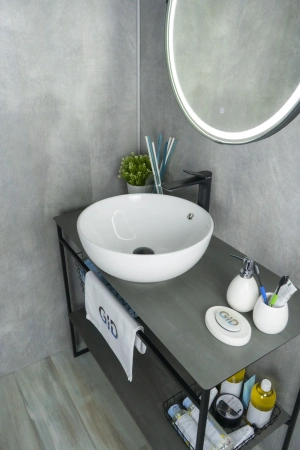 Раковина керамическая Gid Esfera 51103 40х40 накладная цвет белый без отверстий под смеситель