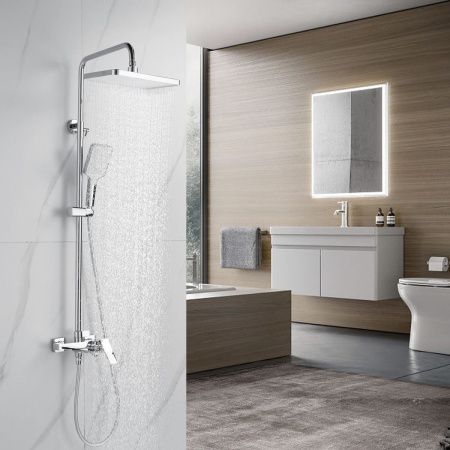 Душевая стойка Shevanik S4436 настенная цвет хром