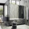 Душевая шторка на ванну Maybah Glass MGV-619-1 70х140 стекло тонированное профиль белый ориентация универсальная