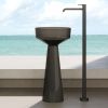 Раковина из искусственного камня Dea Design Pedestal Basin DD2018 425 R4 40 см напольная цвет черный без отверстий под смеситель