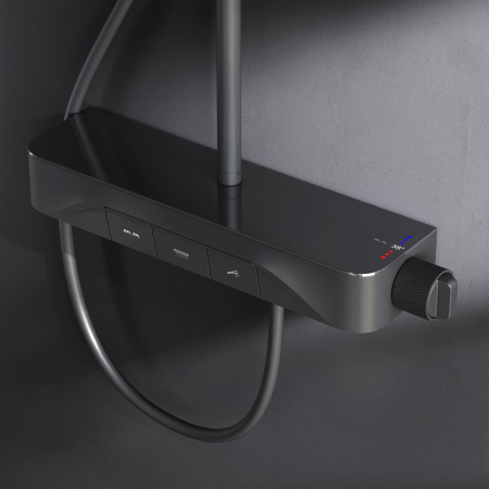 Душевая стойка Am.Pm Func F078F222 настенная цвет черный с термостатом