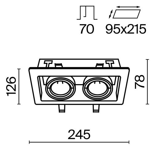 Светильник встраиваемый Maytoni Technical Metal Modern DL008-2-02-W - фото 3