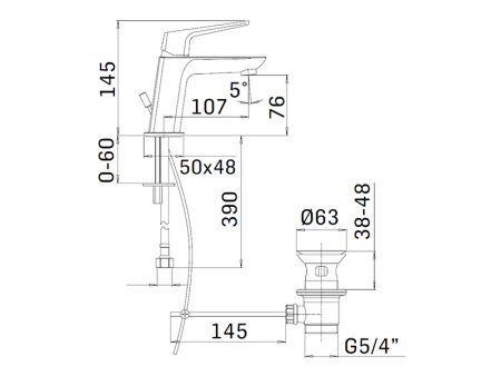 Смеситель Mamoli Spartaco 492100009051 на столешницу хром