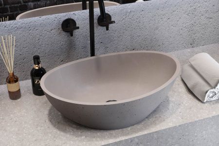 Раковина из искусственного камня Holbi EUROPE 2.02.005.44.4 50х30 накладная цвет серый