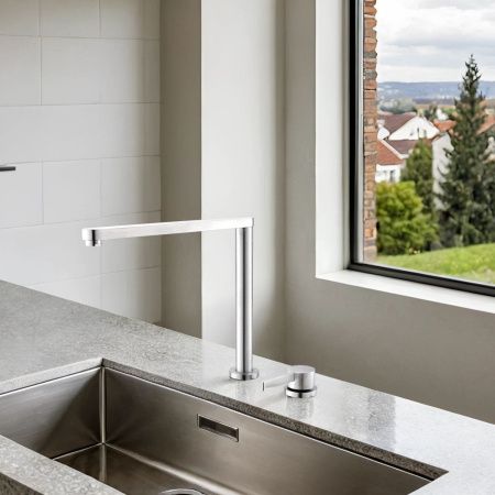 Смеситель для кухни Esko Kitchen K52 на столешницу нержавеющая сталь