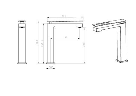 Смеситель Boheme Q 142-GG.2 на раковину золото