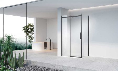 Душевой уголок Vincea Como-N VSR-4CN9013CLB 130х90 стекло прозрачное профиль черный без поддона